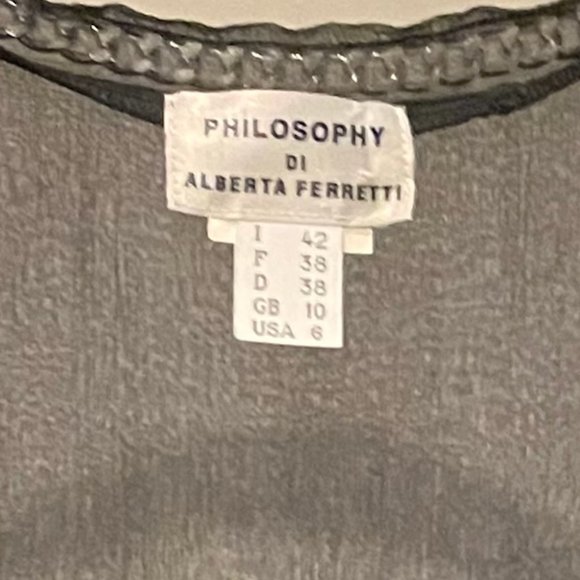 ALBERTA FERRETTI CHIFFON NAVY BLOUSE WITH CHAIN DETAIL - Picture 4 of 4